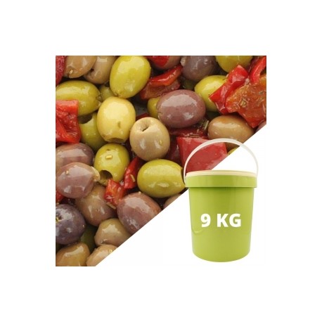 OLIVES DÉNOYAUTÉES MÉLANGE SEAU DE 9 KG