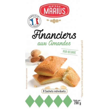 CARTOND E 10 BOITES FINANCIERS AUX AMANDES 200 GR MAISON MARIUS