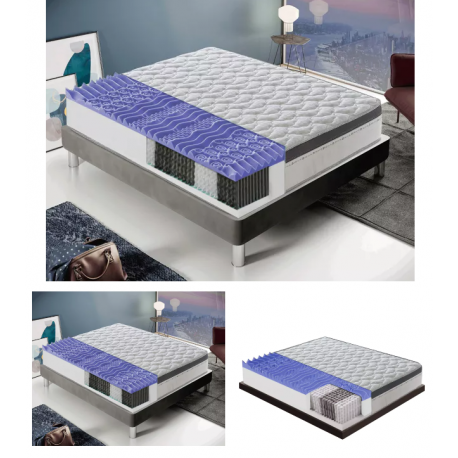 MATELAS A RESSORTS ET MEMOIRE DE FORME 80X200 CM 27 CM DE HAUTEUR