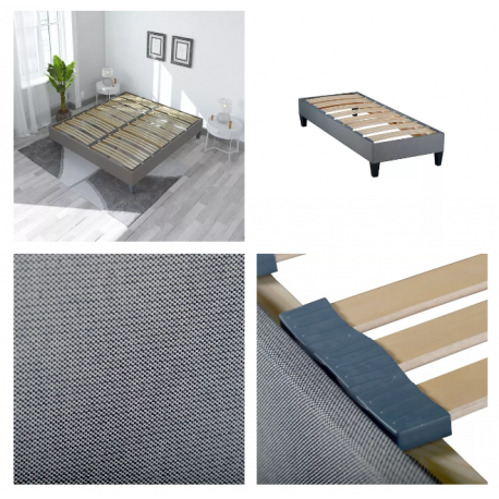 SOMMIER EN KIT ERGOSTAR GRIS CLAIR 160X200