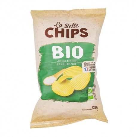 CARTON DE 20 PIECES CHIPS ONDULÉES BIO PAQUET 130G LA BELLE CHIPS