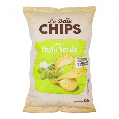 CARTON DE 20 PIECES CHIPS PESTO FROMAGE ONDULÉES 120G