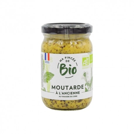 CARTON DE 6 PIECES MOUTARDE À L'ANCIENNE BIO POT 200G