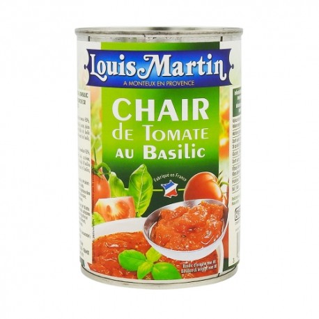 CARTON DE 12 PIECES CHAIR DE TOMATE AU BASILIC 1/2 CONSERVE 400G