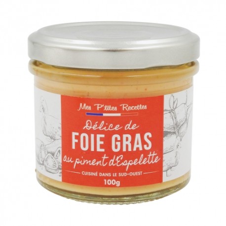 CARTON DE 6 PIECES DÉLICE DE FOIE GRAS AU PIMENT D'ESPELETTE POT 100G