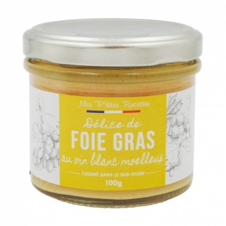 CARTON DE 6 PIECES DÉLICE DE FOIE GRAS AU VIN BLANC MOELLEUX POT 100G