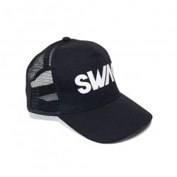 CASQUETTES DE BASEBALL NOIRES AVEC TEXTE SWAG